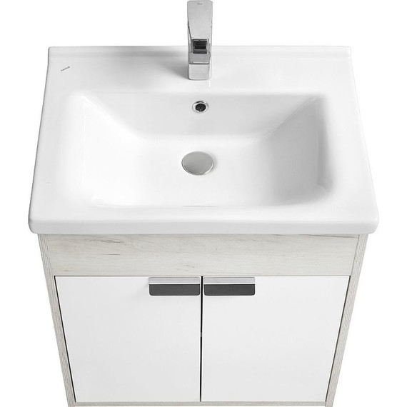 Тумба подвесная с раковиной Акватон Флай 60 см 1A2373K0FAX10, белый/дуб крафт - 5 Тумба подвесная с раковиной Акватон Флай 60 см 1A2373K0FAX10, белый/дуб крафт фото 5
