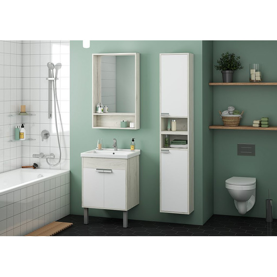 Тумба подвесная с раковиной Акватон Флай 60 см 1A2373K0FAX10, белый/дуб крафт - 8 Тумба подвесная с раковиной Акватон Флай 60 см 1A2373K0FAX10, белый/дуб крафт фото 8