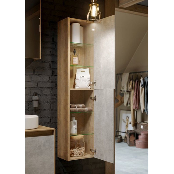 Пенал подвесной Aqwella 5 Stars Mobi 35 см MOB0535DB/MOB0735BS, дуб балтийский/бетон светлый - 4 Пенал подвесной Aqwella 5 Stars Mobi 35 см MOB0535DB/MOB0735BS, дуб балтийский/бетон светлый фото 4