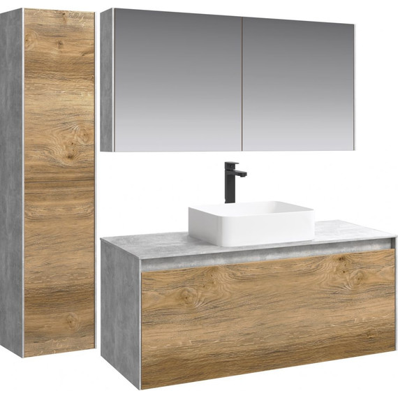 Тумба подвесная со столешницей Aqwella 5 Stars Mobi 120 см MOB0112BS/MOB0712DB, бетон светлый/дуб балтийский - 5 Тумба подвесная со столешницей Aqwella 5 Stars Mobi 120 см MOB0112BS/MOB0712DB, бетон светлый/дуб балтийский фото 5