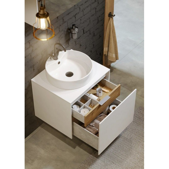 Тумба подвесная со столешницей Aqwella 5 Stars Mobi 80 см MOB0108W/MOB0708W, белый, Цвет фасада: белый - 5 Тумба подвесная со столешницей Aqwella 5 Stars Mobi 80 см MOB0108W/MOB0708W, белый, Цвет фасада: белый фото 5