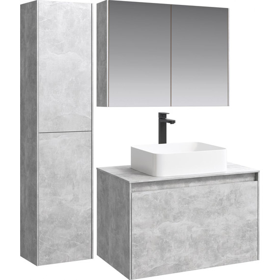 Тумба подвесная со столешницей Aqwella 5 Stars Mobi 80 см MOB0108BS/MOB0708BS, бетон светлый - 6 Тумба подвесная со столешницей Aqwella 5 Stars Mobi 80 см MOB0108BS/MOB0708BS, бетон светлый фото 6