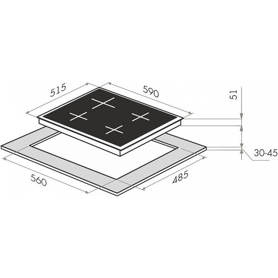 Электрическая варочная поверхность Maunfeld EEHE.64.4B - 2 Электрическая варочная поверхность Maunfeld EEHE.64.4B фото 2