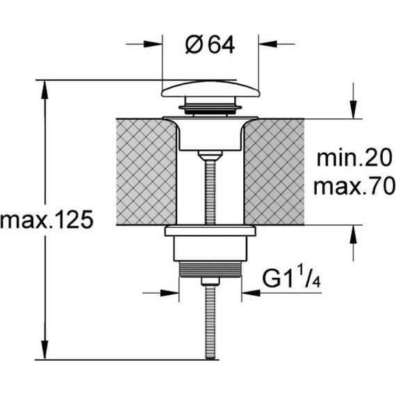 Донный клапан Kerasan Nolita 923359, серый фото 2