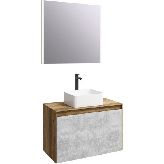 Тумба подвесная со столешницей Aqwella 5 Stars Mobi 80 см MOB0108DB/MOB0708BS, дуб балтийский/бетон светлый - 5 Тумба подвесная со столешницей Aqwella 5 Stars Mobi 80 см MOB0108DB/MOB0708BS, дуб балтийский/бетон светлый фото 5