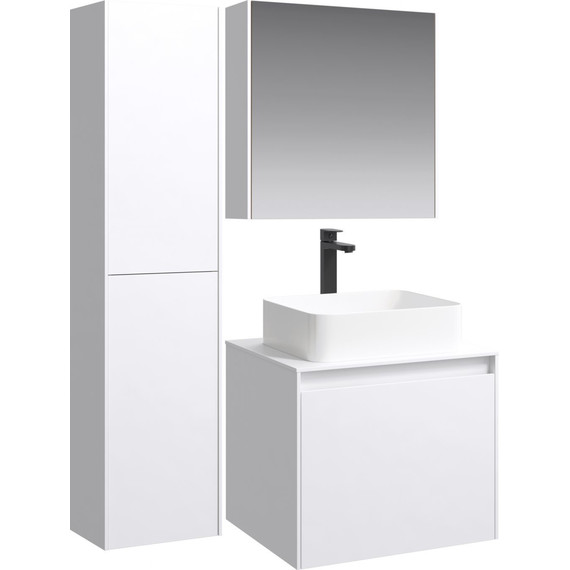 Тумба подвесная со столешницей Aqwella 5 Stars Mobi 60 см MOB0106W/MOB0706W, белый фото 6