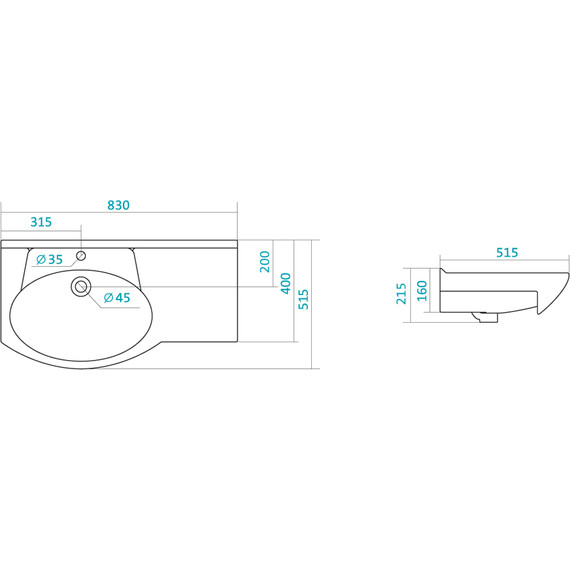 Тумба подвесная с раковиной Акватон Инди 80 см 1A1884K0ND010, белый фото 8