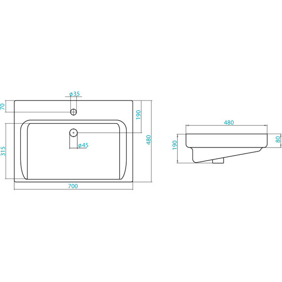 Тумба подвесная с раковиной Акватон Америна 70 см 1A1376K1AM010, белый фото 5