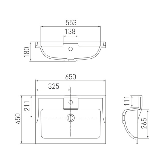Тумба подвесная с раковиной Акватон Леон 65 см 1A1870K0LBPS0, дуб белый фото 8