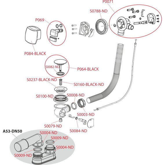 Сифон для ванны AlcaPlast A564BLACK-80, металл, черный фото 3
