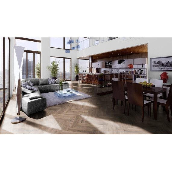 Ламинат Kronotex Herringbone 133x665 мм D 3766, дуб мец - 2 Ламинат Kronotex Herringbone 133x665 мм D 3766, дуб мец фото 2