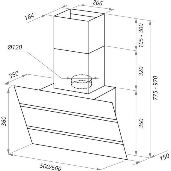 Вытяжка Maunfeld Bridge 60, чёрный (чёрное стекло) - 14 Вытяжка Maunfeld Bridge 60, чёрный (чёрное стекло) фото 14