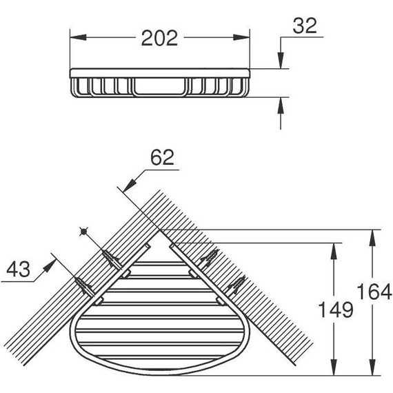 Полочка Grohe BauCosmopolitan 40664001 20 см - 2 Полочка Grohe BauCosmopolitan 40664001 20 см фото 2