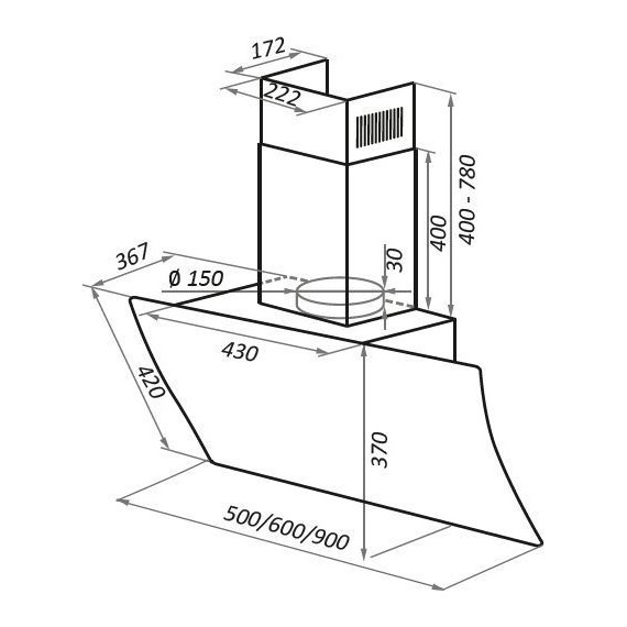 Вытяжка Maunfeld Sky Star Chef 90, чёрный - 17 Вытяжка Maunfeld Sky Star Chef 90, чёрный фото 17