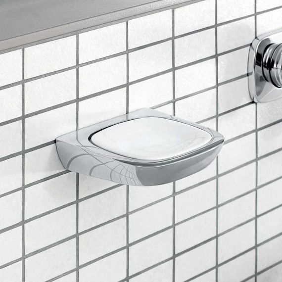 Мыльница Kludi Ambienta 5398505, цвет хром/белый - 2 Мыльница Kludi Ambienta 5398505, цвет хром/белый фото 2