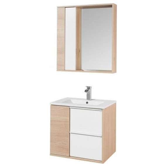 Зеркало-шкаф Акватон Бостон 60 см 1A240202BN010, белый/дуб эврика фото 4