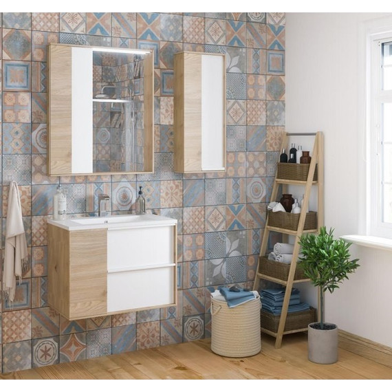 Шкаф подвесной Акватон Бостон 40 см 1A239903BN010, белый/дуб эврика фото 3