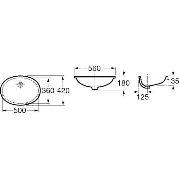 Раковина врезная под столешницу Roca Berna 56 см 327871001 - 5 Раковина врезная под столешницу Roca Berna 56 см 327871001 фото 5