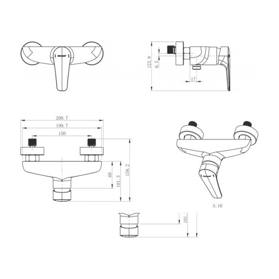 Смеситель для душа Bravat Arden F9351385CP-01-RUS фото 5