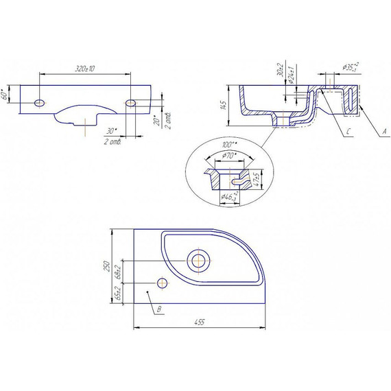 Раковина подвесная Cersanit Cameo 45 см R UM-CAM45/1-w - 4 Раковина подвесная Cersanit Cameo 45 см R UM-CAM45/1-w фото 4