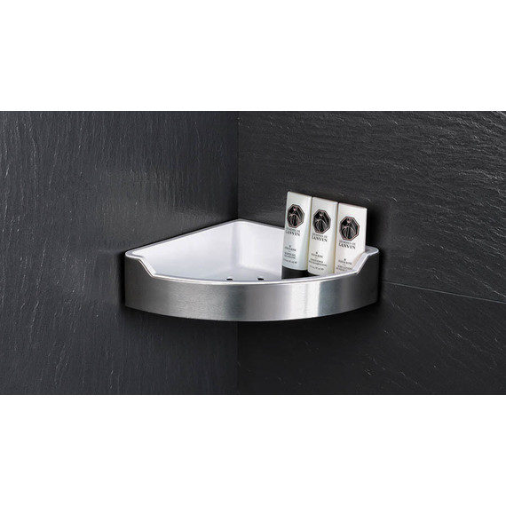 Полка угловая Fixsen Hotel FX-31003D 22 см, хром/белый - 2 Полка угловая Fixsen Hotel FX-31003D 22 см, хром/белый фото 2