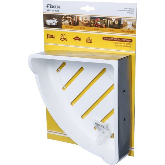 Полка угловая Fixsen Hotel FX-31003D 22 см, хром/белый - 3 Полка угловая Fixsen Hotel FX-31003D 22 см, хром/белый фото 3