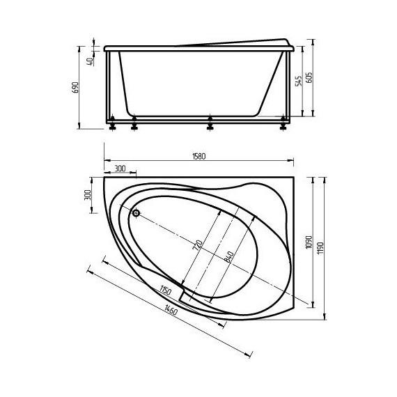 Ванна гидромассажная Aquatek Альтаир 160x120 см R фото 5