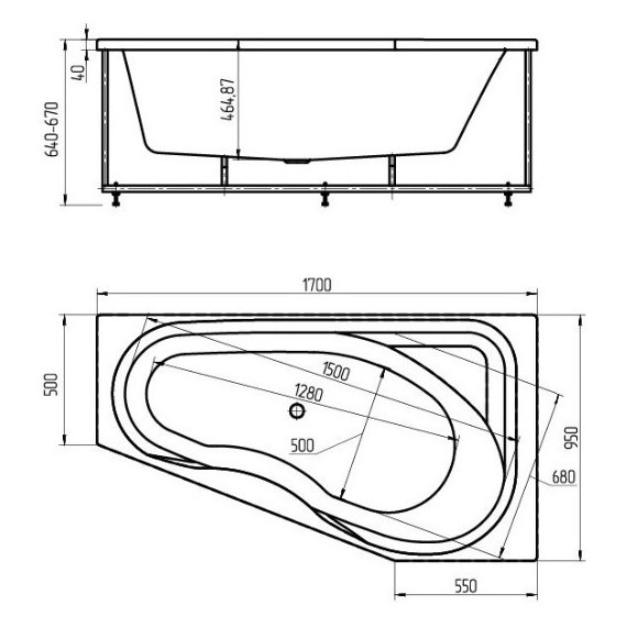 Ванна гидромассажная Aquatek Медея 170x95 см R фото 4