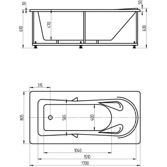 Ванна гидромассажная Aquatek Леда 170x80 см фото 6