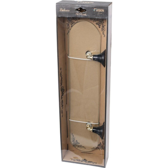 Стеклянная полка Fixsen Luksor FX-71603B 52 см, цвет черный - 2 Стеклянная полка Fixsen Luksor FX-71603B 52 см, цвет черный фото 2