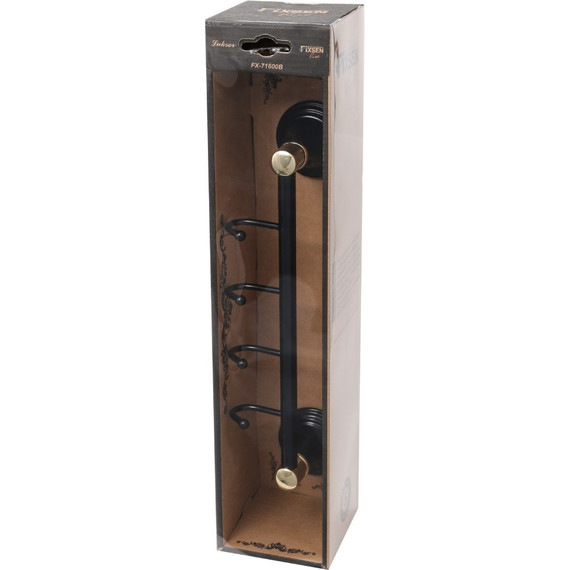 Набор крючков Fixsen Luksor FX-71605-4B, цвет черный - 2 Набор крючков Fixsen Luksor FX-71605-4B, цвет черный фото 2