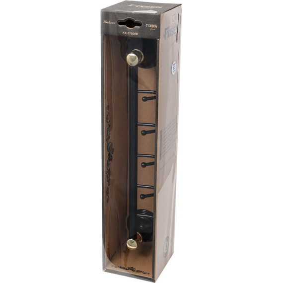 Набор крючков Fixsen Luksor FX-71605-5B, цвет черный - 2 Набор крючков Fixsen Luksor FX-71605-5B, цвет черный фото 2