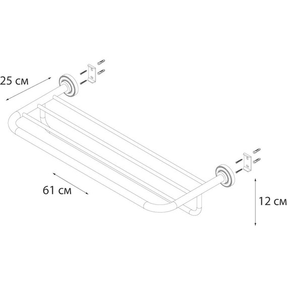 Полка для полотенец Fixsen Style FX-41115 - 3 Полка для полотенец Fixsen Style FX-41115 фото 3