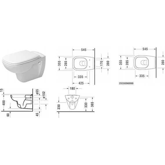 Унитаз подвесной Duravit D-Code 25350900002 - 6 Унитаз подвесной Duravit D-Code 25350900002 фото 6