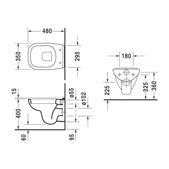 Унитаз подвесной Duravit D-Code 22110900002 фото 6