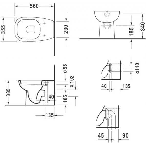 Унитаз приставной Duravit D-Code 21150900002 фото 3