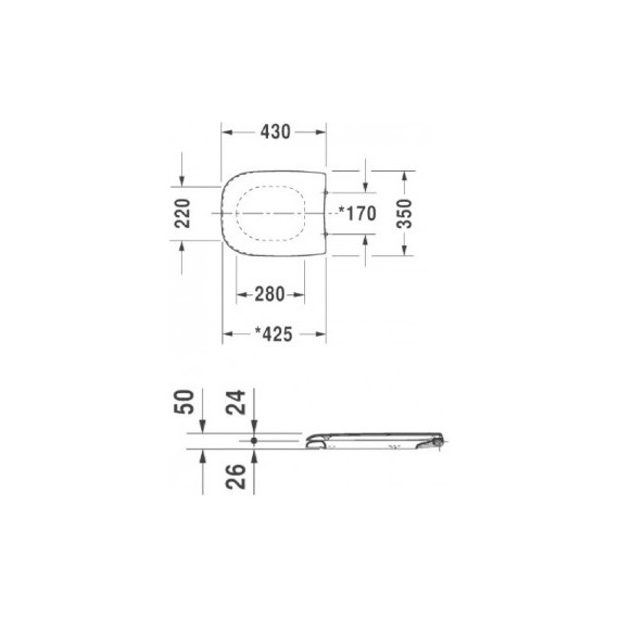 Сиденье с крышкой для унитаза Duravit D-Code дюропласт 0067310000 фото 2