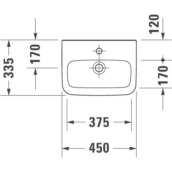 Раковина Duravit Durastyle 45 см 0708450000 - 4 Раковина Duravit Durastyle 45 см 0708450000 фото 4