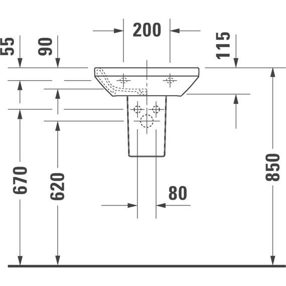 Раковина Duravit Durastyle 45 см 0708450000 - 5 Раковина Duravit Durastyle 45 см 0708450000 фото 5