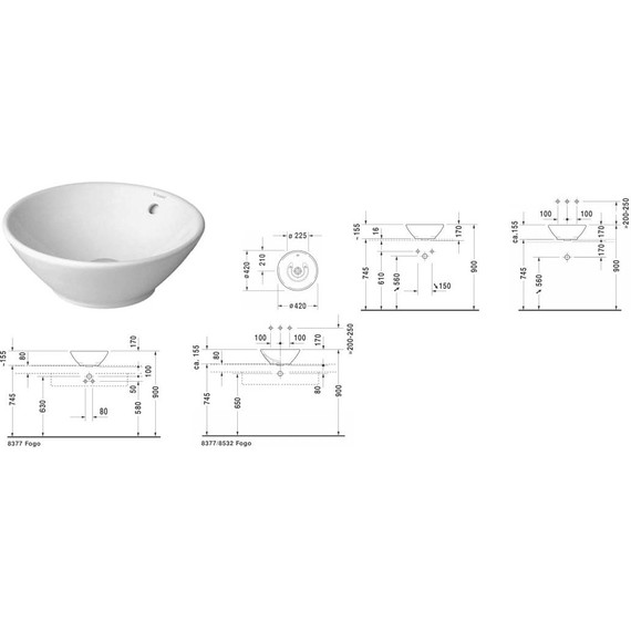 Раковина-чаша Duravit Bacino 42 см 0325420000 фото 7