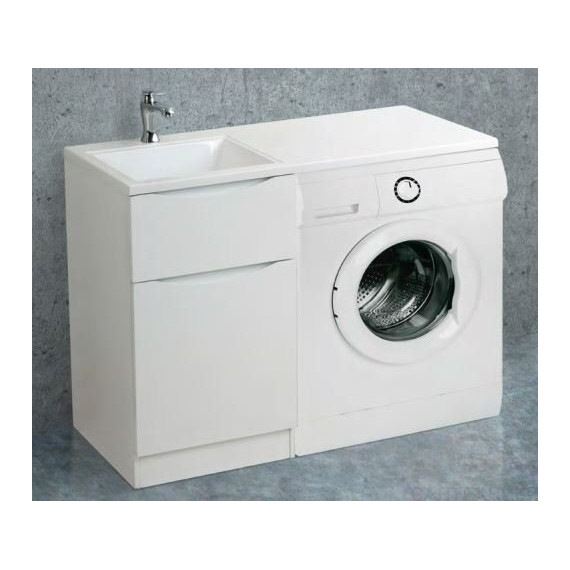 Тумба напольная с раковиной-столешницей BelBagno LAVANDERIA-580/1200-2C-PIA-BL 120 см L, Bianco Opaco фото 