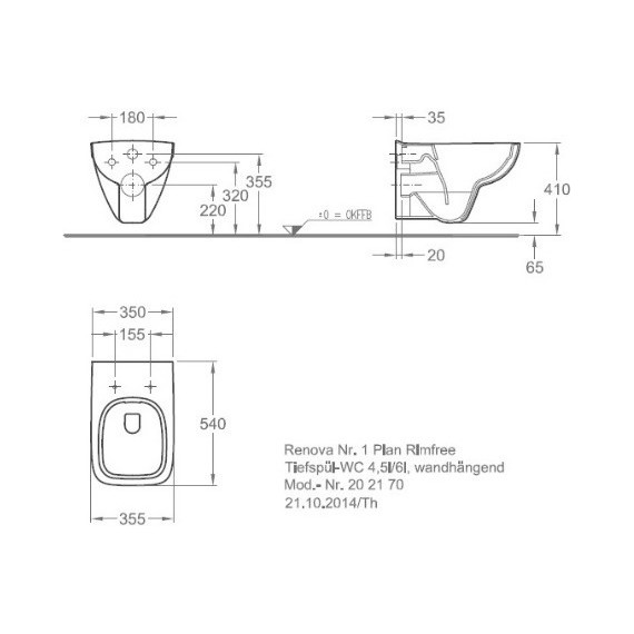 Унитаз подвесной Geberit (Keramag) Renova Plan Rimfree 202170000 фото 8