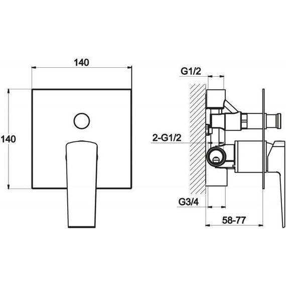 Смеситель для ванны BelBagno Arlie ARL-BASM-CRM фото 2