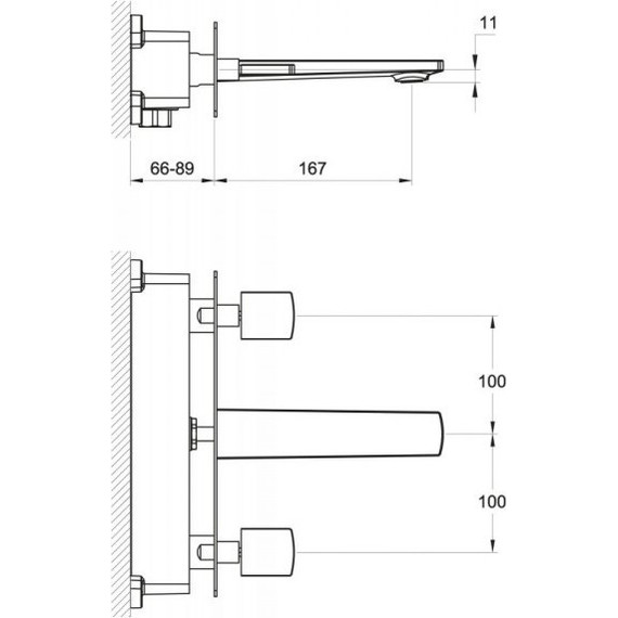 Смеситель для раковины настенный BelBagno Carin CAR-BLI-CRM фото 2