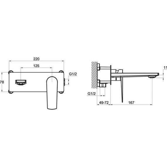 Смеситель для раковины настенный BelBagno Carin CAR-BLM-CRM фото 2