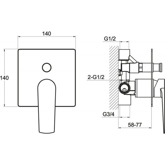 Смеситель для ванны BelBagno Carin CAR-BASM-CRM фото 2