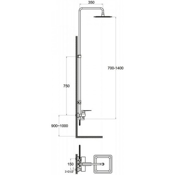Душевая стойка BelBagno Carin CAR-DOCM-CRM фото 2