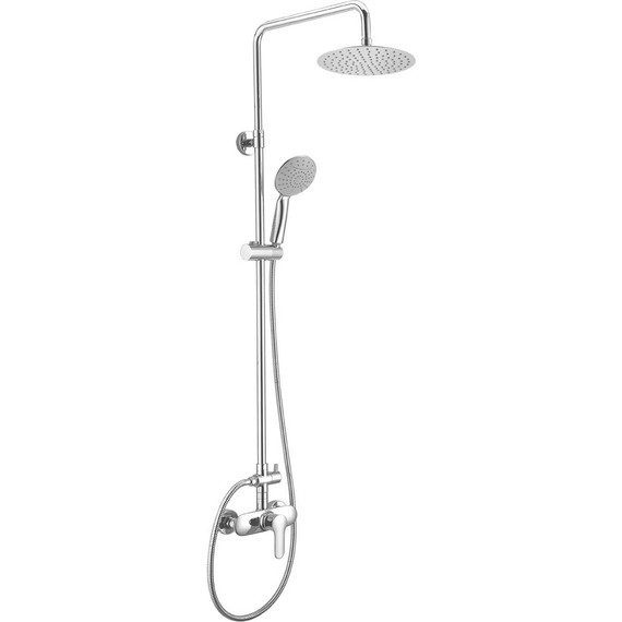 Душевая стойка BelBagno Reno REN-DOCM-CRM-IN, верхний душ латунь фото 
