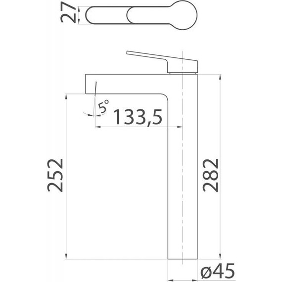 Смеситель для раковины высокий BelBagno Delta DEL-LMC-IN, сатин, Цвет производителя: сатин - 2 Смеситель для раковины высокий BelBagno Delta DEL-LMC-IN, сатин, Цвет производителя: сатин фото 2