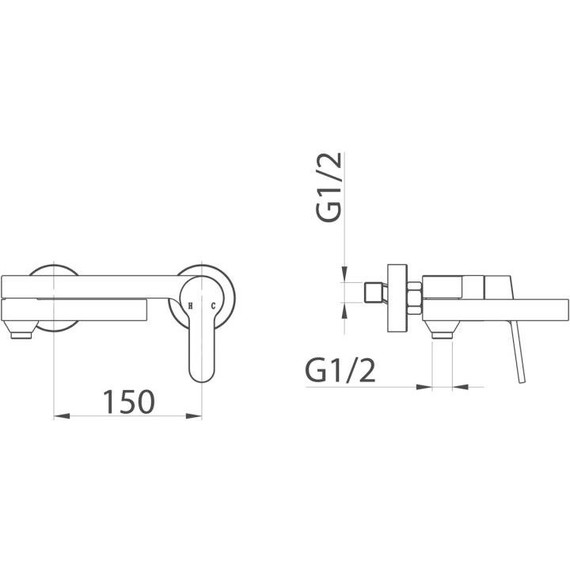 Смеситель для ванны BelBagno Delta DEL-VASM-IN, сатин фото 2